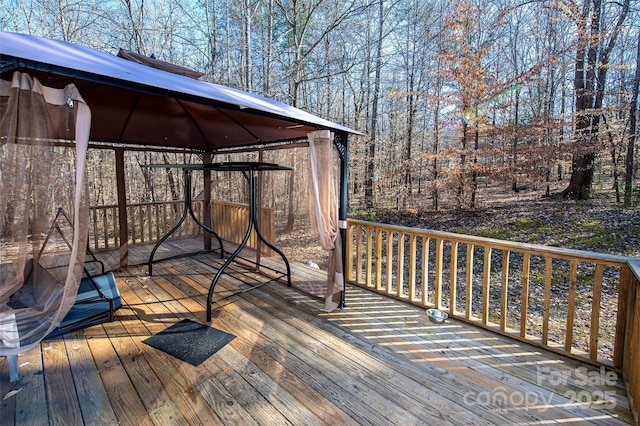 deck with a gazebo