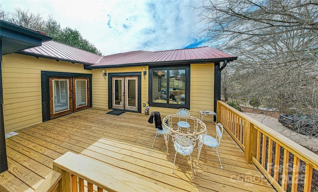 deck with french doors