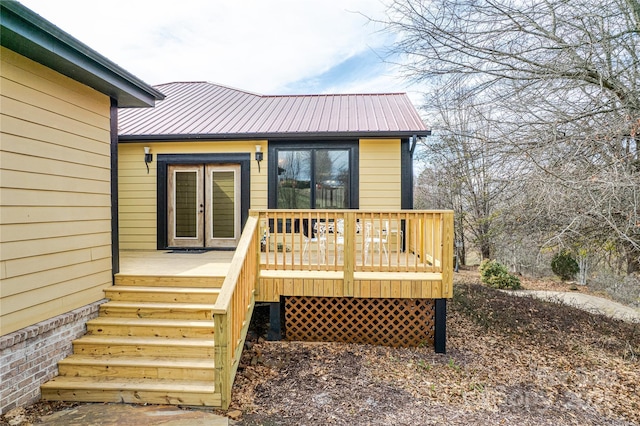 deck with french doors