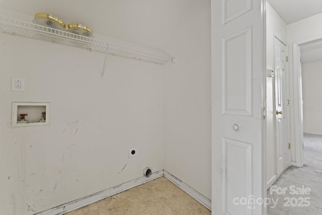 laundry area featuring hookup for a washing machine, laundry area, and hookup for an electric dryer