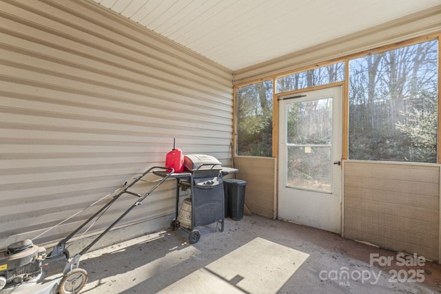 view of unfurnished sunroom