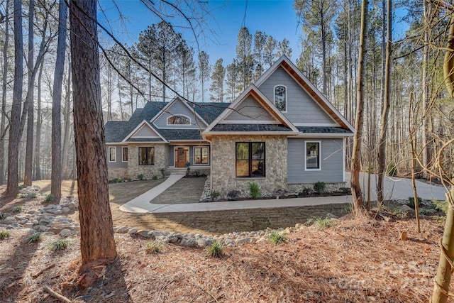 view of front of property with stone siding