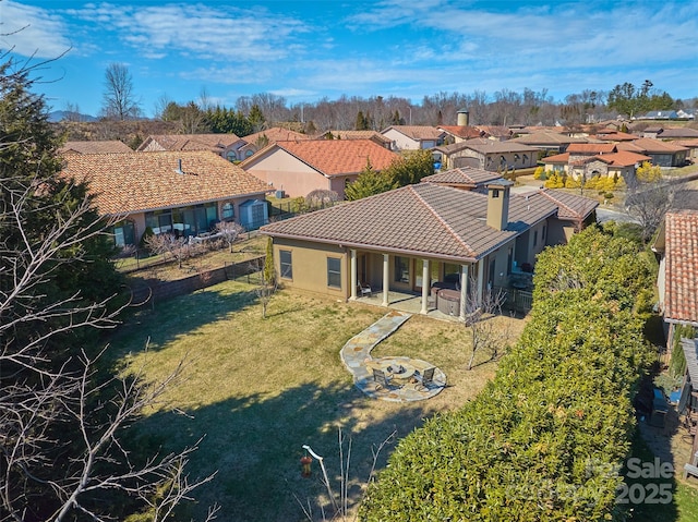 aerial view with a residential view