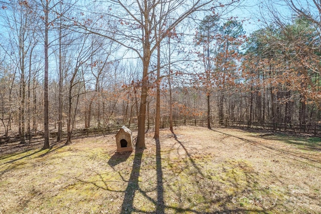 view of yard featuring fence