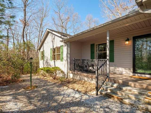 exterior space featuring covered porch