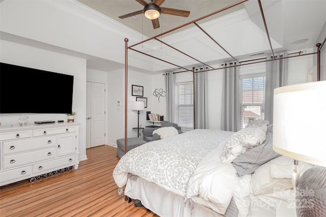 bedroom with light wood-type flooring