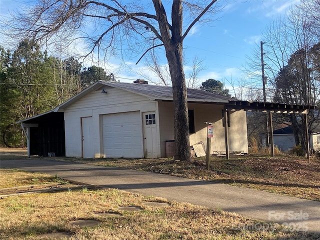 view of garage