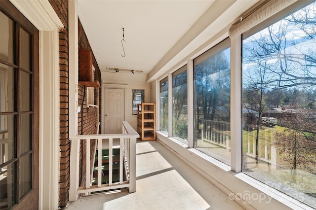 view of unfurnished sunroom