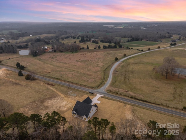 drone / aerial view featuring a rural view