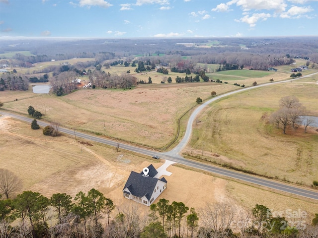 bird's eye view with a rural view