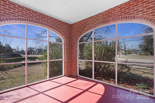 view of unfurnished sunroom