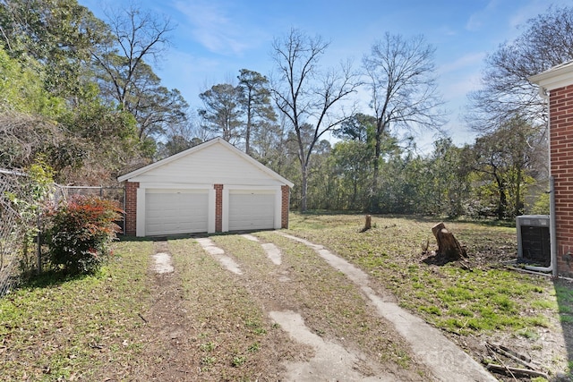 detached garage with cooling unit