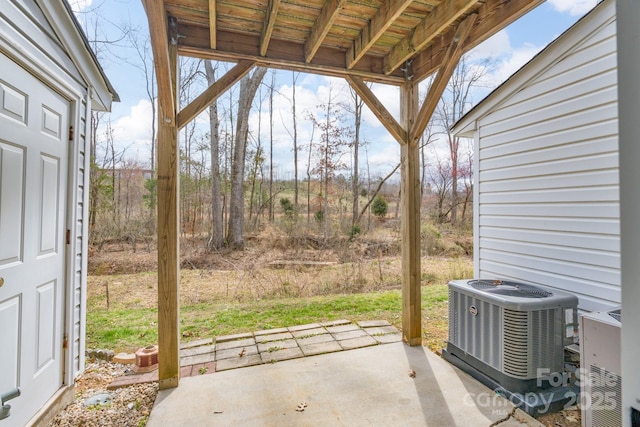 view of patio / terrace with central AC unit