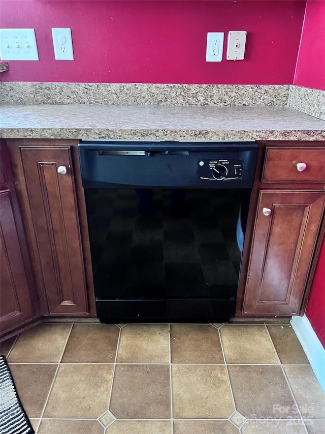 interior details featuring black dishwasher