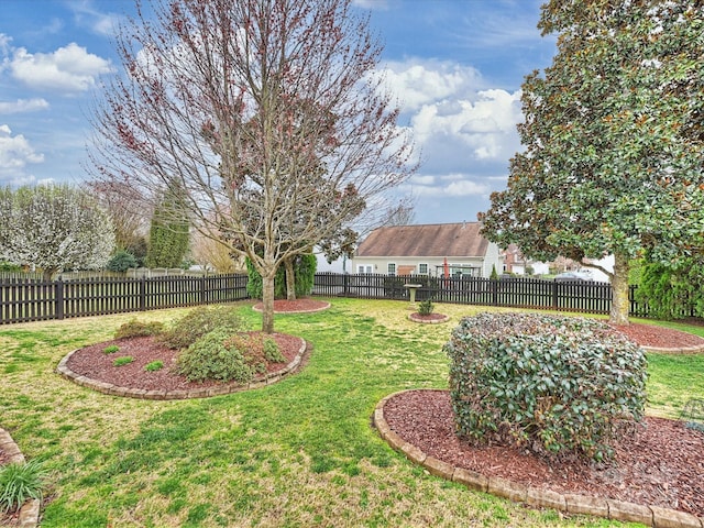 view of yard featuring fence private yard