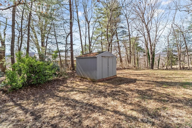 view of yard with a storage unit and an outdoor structure