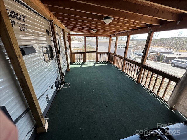 view of unfurnished sunroom