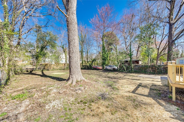 view of yard with fence