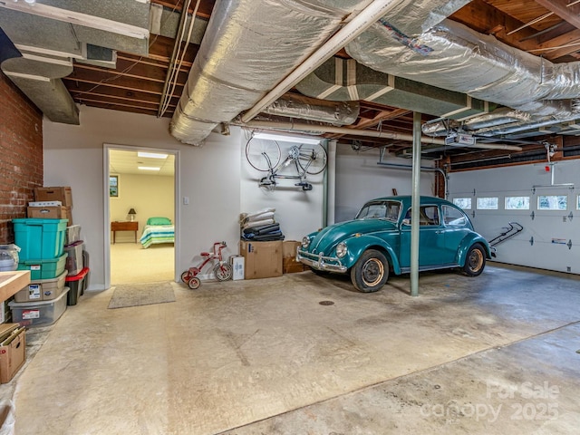 garage featuring a garage door opener