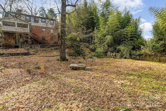 view of yard with stairway