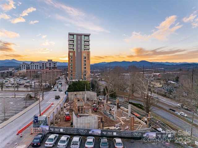 city view with a mountain view