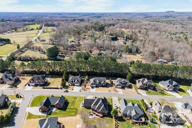 birds eye view of property with a residential view