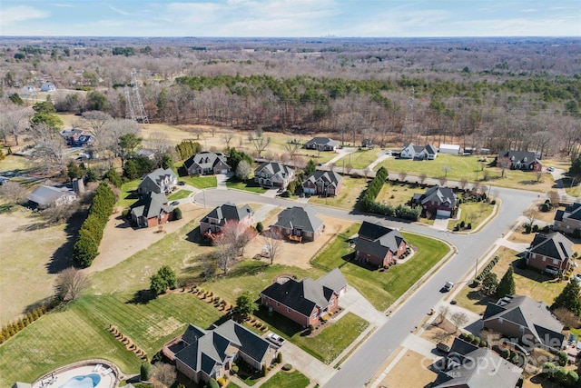 aerial view with a residential view