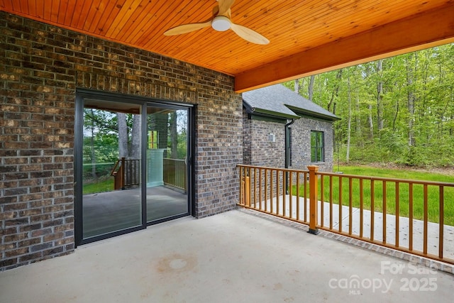 view of patio with ceiling fan