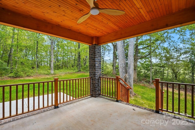 view of patio with ceiling fan