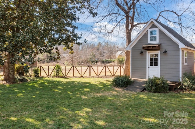 view of yard with fence