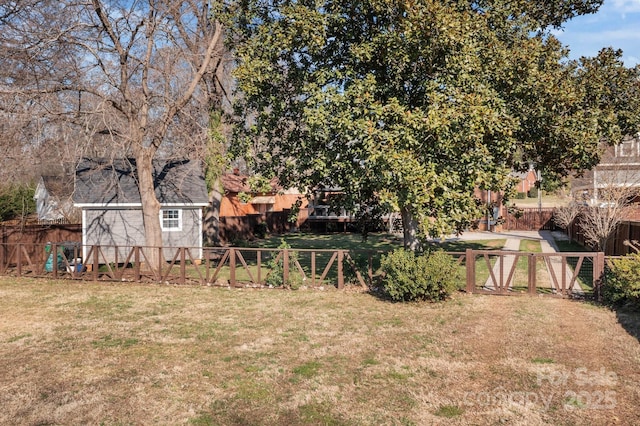 view of yard with fence