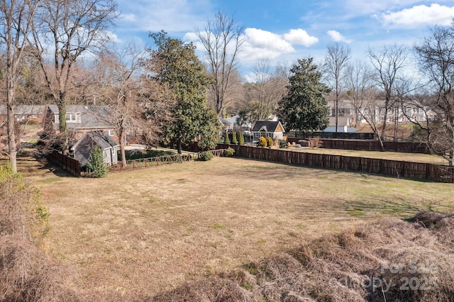 view of yard with fence