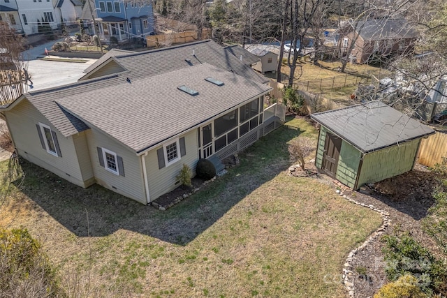 bird's eye view featuring a residential view