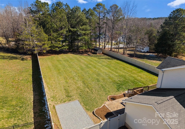 view of yard with fence