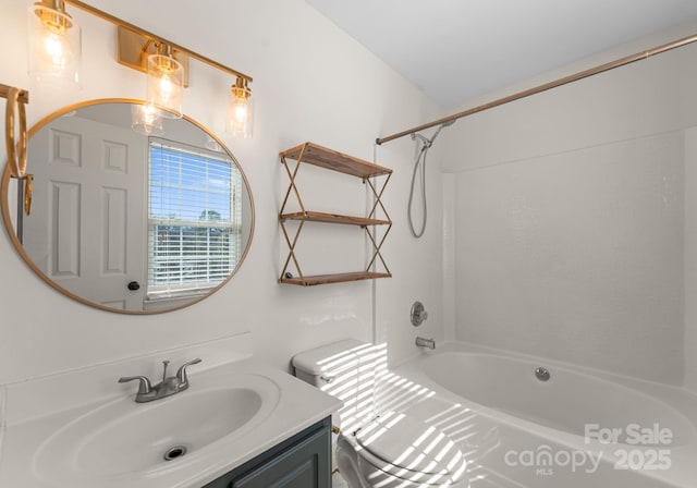 bathroom with  shower combination and vanity