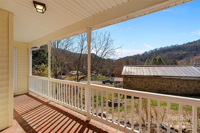 balcony with a wooded view