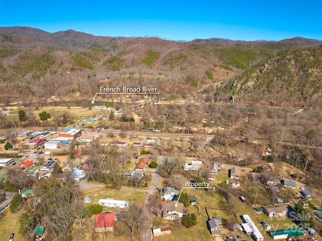 aerial view featuring a mountain view