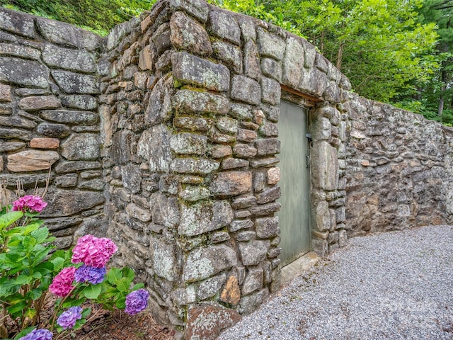 details featuring stone siding