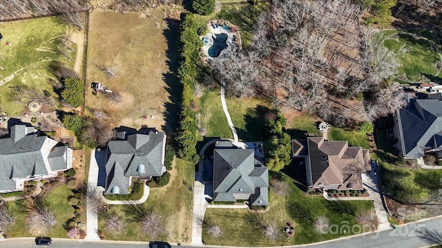 aerial view with a residential view