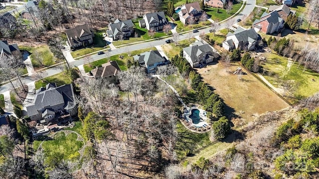 drone / aerial view with a residential view