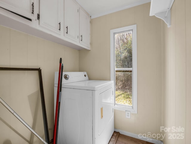 laundry area with washer / dryer and cabinet space