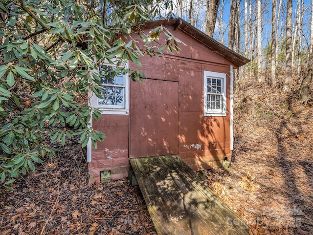 view of shed