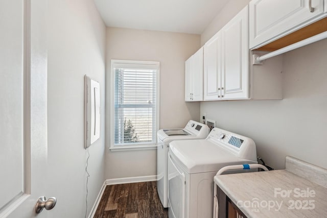 1426 Whitman Ct, York, SC 29745 - washroom with cabinet space, washer and clothes dryer, and dark wood-style floors