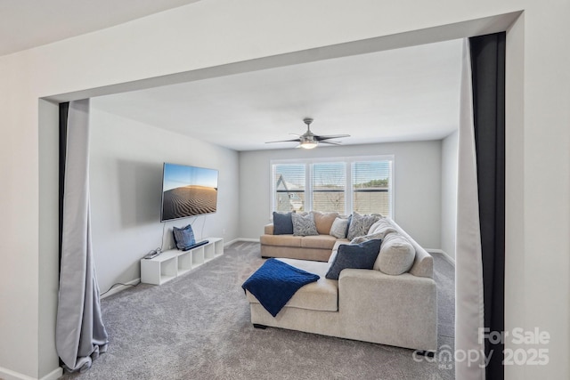 1426 Whitman Ct, York, SC 29745 - carpeted living room with a ceiling fan and baseboards