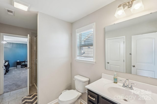 1426 Whitman Ct, York, SC 29745 - bathroom featuring vanity, tile patterned floors, and a shower