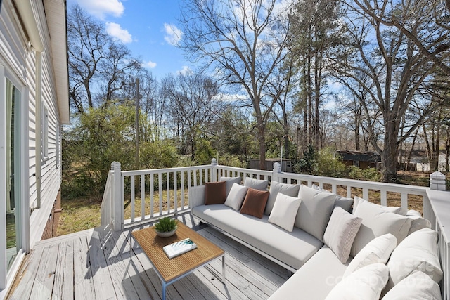 deck featuring an outdoor hangout area