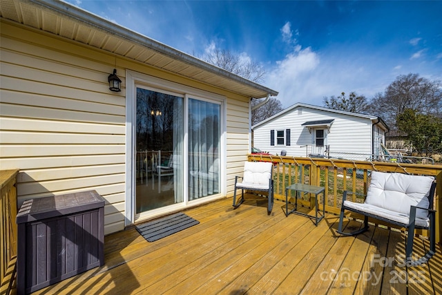 view of wooden deck