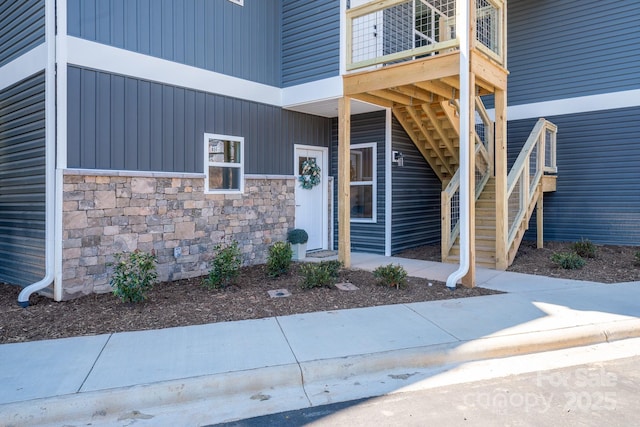 143 Carver St Unit 16, Brevard, NC 28712 - doorway to property with stone siding and board and batten siding
