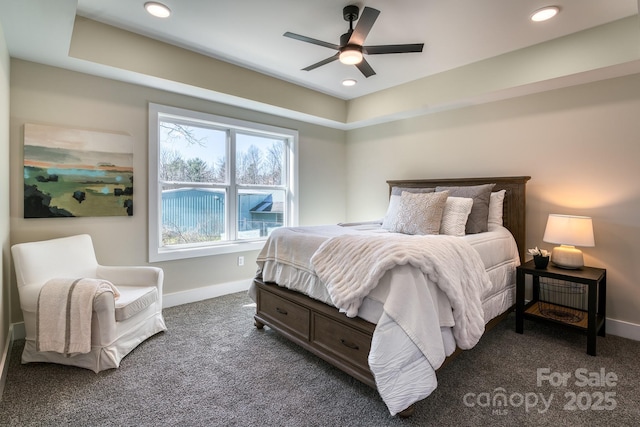 143 Carver St Unit 16, Brevard, NC 28712 - bedroom featuring baseboards, carpet, recessed lighting, and a ceiling fan