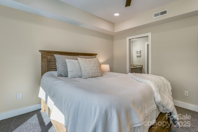 143 Carver St Unit 16, Brevard, NC 28712 - carpeted bedroom featuring baseboards, recessed lighting, and ceiling fan